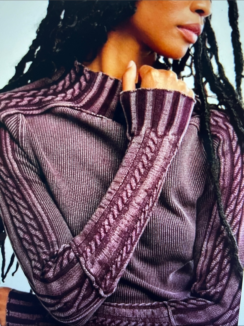 NWT Free People We The Free Breezy Swit Top Vintage Grape Thermal